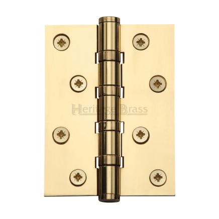 Heritage Brass Hinge Brass with Ball Bearing 4" x 3" Polished Brass finish