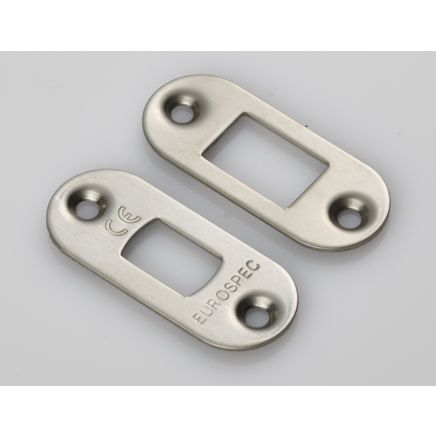 Forend Strike & Fixing Pack To Suit Heavy Duty Tubular Deadbolt Radius - Satin Brass