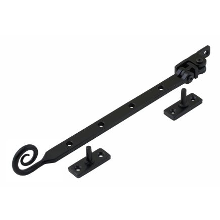 Curl Casement Stay (10" / 250mm) - Flat Black