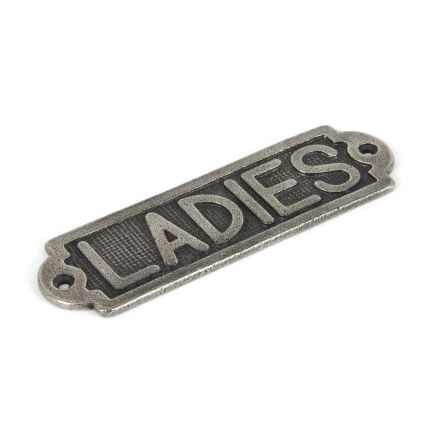 Antique Pewter Ladies Sign