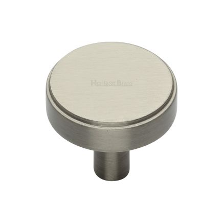 Heritage Brass Cabinet Knob Stepped Disc Design 32mm Satin Nickel finish