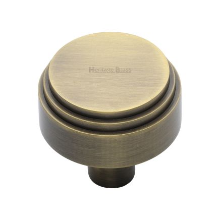 Heritage Brass Cabinet Knob Round Deco Design 38mm Antique Brass finish