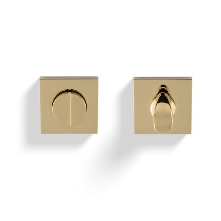 Valli Turn & Release Push-on Square Rosette - Polished Brass PVD