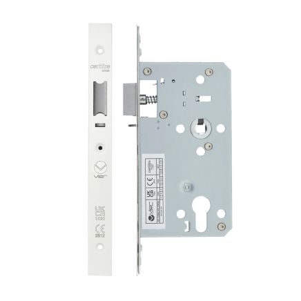 Zoo Hardware 2 Piece - DIN night latch - 72mm c/c - backset 60mm - White