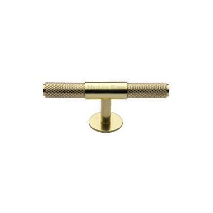 Heritage Brass Cabinet Knob Knurled Fountain Design 60mm Polished Brass finish