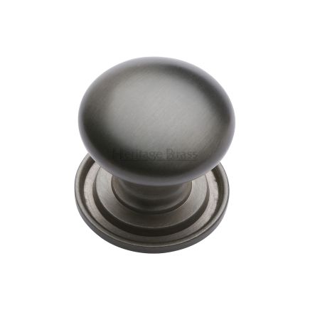 Heritage Brass Cabinet Knob Victorian Round Design with base 25mm Matt Bronze finish