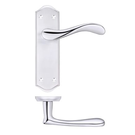 Zoo Hardware Project Asti lever on latch backplate - Satin