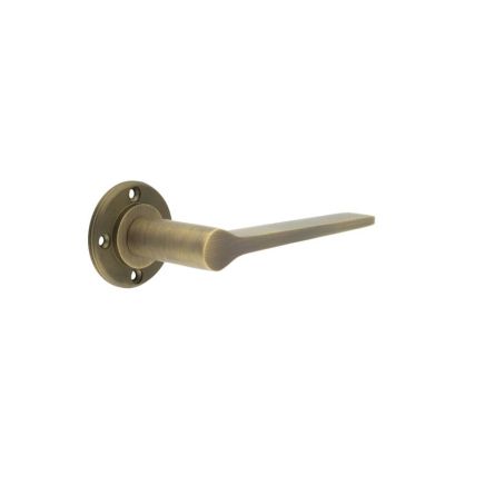 Knightsbridge Door Handles No Rose Antique Brass - By Frelan Hardware - BUR20AB