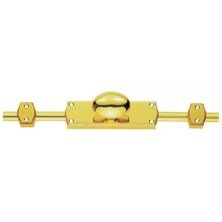 Espagnolette Bolt - Oval Knob Set - Polished Brass