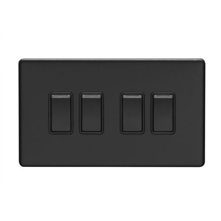 Eurolite Concealed 3mm 4 Gang Switch Matt Black