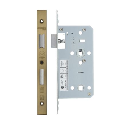 Zoo Hardware 2 Piece - DIN bathroom - 78mm c/c - backset 55mm - Antique Brass