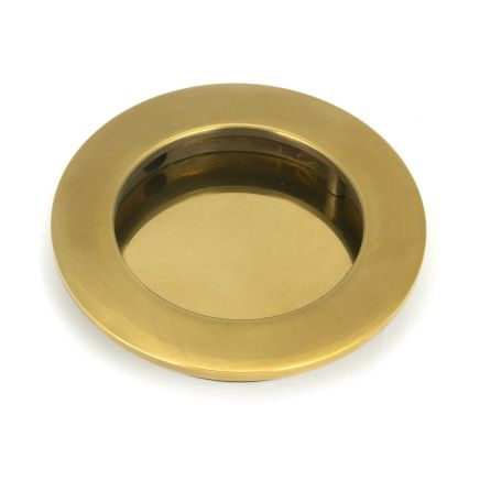 Aged Brass 75mm Plain Round Pull