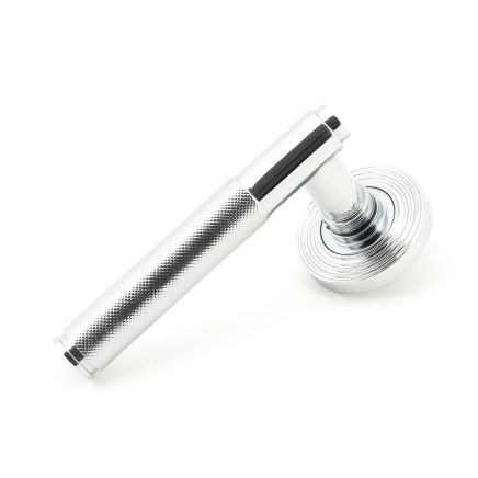 Polished Chrome Brompton Lever on Rose Set (Beehive) - Unsprung