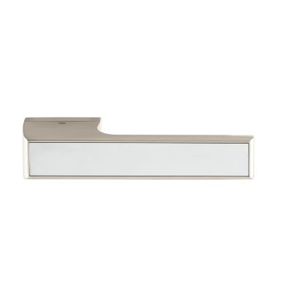 Tupai Rapido VersaLine Tobar Lever Door Handle on Long Rose - Polished Stainless Steel Decorative Plate - Pearl Nickel