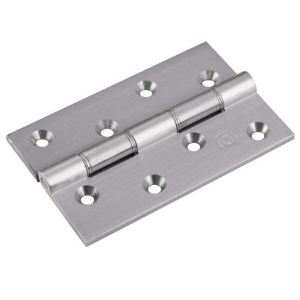 Double Stainless Steel Washered Brass Butt Hinge - Satin Chrome (Pair)
