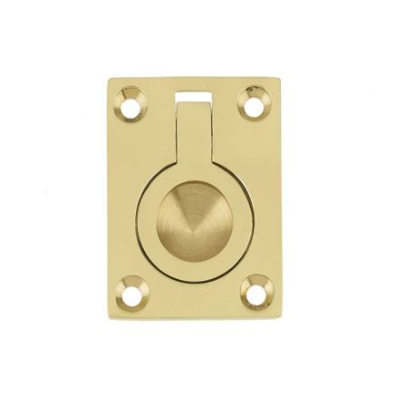 Jedo 50x63mm Flush Rings 50x63mm Polished Brass - By Frelan Hardware - JV424BPB