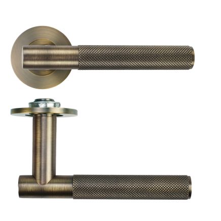 Zoo Hardware Orta Lever on 4mm Round Slim Sprung Rose - Antique Brass