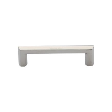 Heritage Brass Cabinet Pull Hex Profile Design 102mm CTC Polished Nickel Finish