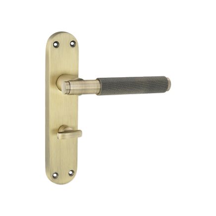 Connaught Knurled Lever on Backplate Bathroom Matt Antique