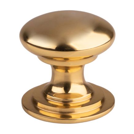 Victorian Cupboard Knob 38mm - Polished Brass