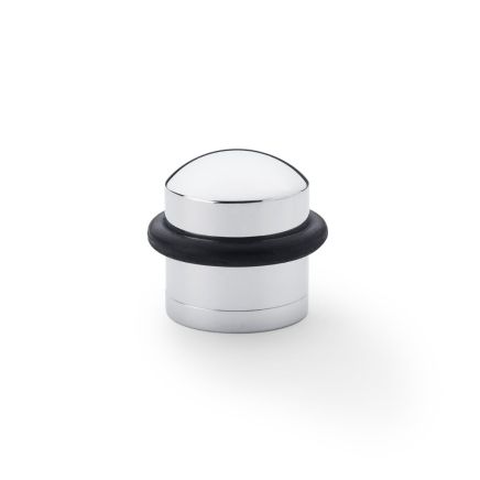 Alexander & Wilks - Dome Top Floor Mounted Door Stop -  Polished Chrome