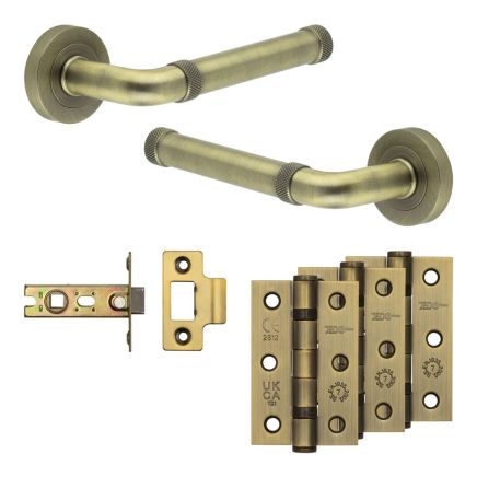 Complete Midtown Door Handle Pack - Internal Doors - Antique Brass - By Frelan Hardware - JE-G1B-AB