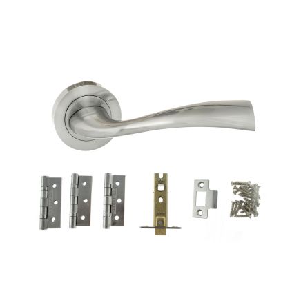 Atlantic Wave Dorpac (3" Latch, 3"x2" Hingesx3) - Satin Chrome