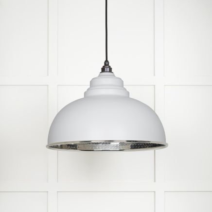 Hammered Nickel Harborne Pendant in Flock