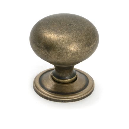Burnished Brass Mushroom Cabinet Knob 38mm