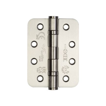 Jedo Stainless Steel Grade 13 Radiused Ball Bearing Hinges - 102x76x3mm - Satin Stainless Steel - Pair - J9500RSSS