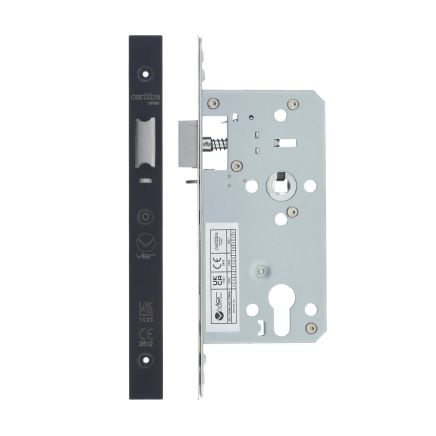 Zoo Hardware 2 Piece - DIN night latch - 72mm c/c - backset 55mm - Black