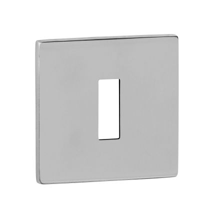 Tupai Rapido 5S Line Key Escutcheons on 5mm Slimline Square Rose - Bright Polished Chrome (Pair)