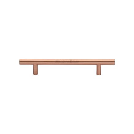 Heritage Brass Cabinet Pull Bar Design 128mm CTC Satin Rose Gold Finish