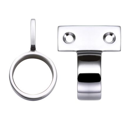 Zoo Hardware Window Sash Ring Vertical Fix - 28mm - Polished Chrome