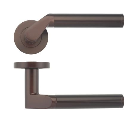 Zoo Hardware Venus lever on round rose - Etna Bronze