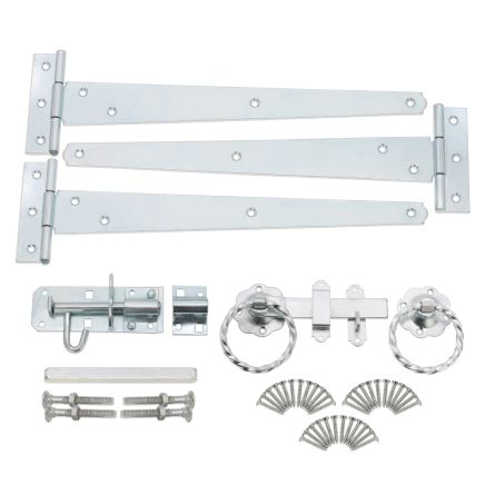 12" 300mm Twist Ring Gate Ironmongery Kit Zinc