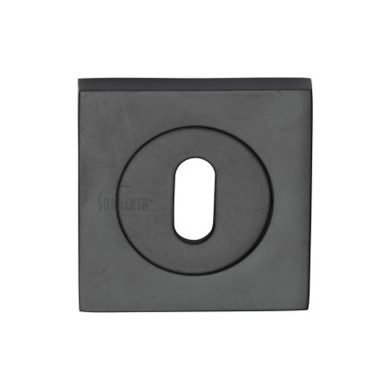 Sorrento Keyhole Square Escutcheon Matt Black finish