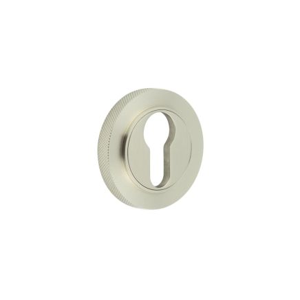 Burlington Euro Profile Escutcheons Knurled Rose Satin Nickel - By Frelan Hardware - BUR-61SN-75SN