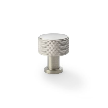 Alexander & Wilks -  Lucia Knurled Cupboard Knob - Satin Nickel - 29mm