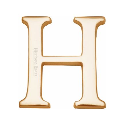 Heritage Brass Alphabet H Pin Fix 51mm (2") Polished Brass Finish