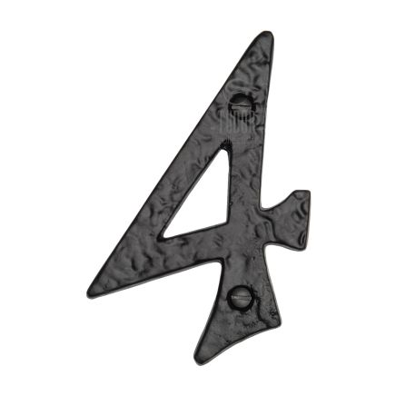 The Tudor Numeral 4 - 4" Black Iron
