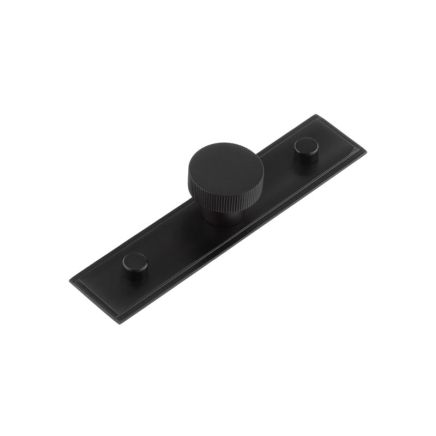 Thaxted Cupboard Knobs 30mm Stepped Backplate Black - By Frelan Hardware - HOX-230MB-6090MB