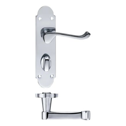Zoo Hardware Oxford Lever Bathroom (57mm c/c) Furniture 170 x 42mm - Chrome