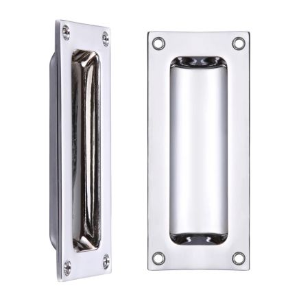 Zoo Hardware Flush Pull - 102 x 45mm 13mm Depth - Polished Chrome