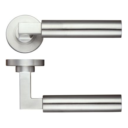 Zoo Hardware Orion Lever on Round Rose - Stainless Steel