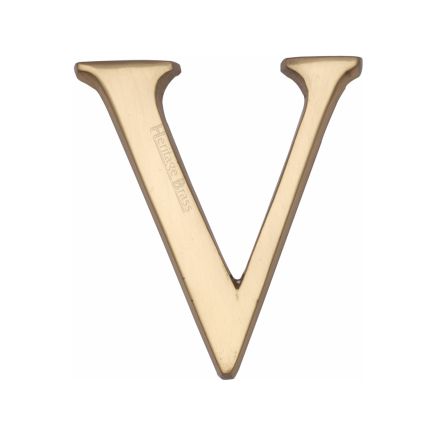 Heritage Brass Alphabet V Pin Fix 51mm (2") Polished Brass Finish