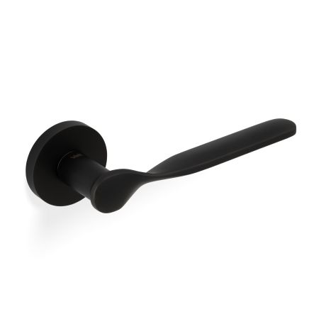 Valli Perkins&Will Lever on Round Rosette - Matt Black PVD