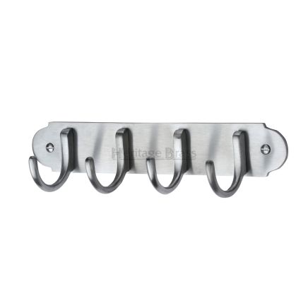 Heritage Brass Coat Hooks on Plate Satin Chrome finish