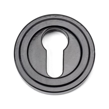 Black Round Euro Escutcheon (Art Deco)