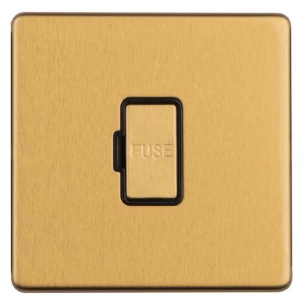 Eurolite Concealed 3mm 13Amp Un-Switched Fuse Spur Satin Brass